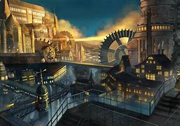 Image result for Steampunk City 2D