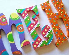 Image result for Painted Wooden Letters