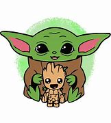 Image result for Baby Yoda Drawing and Groot
