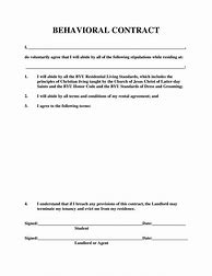 Image result for Behavior Contract Template