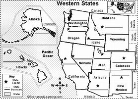 Image result for West States and Capitals Map