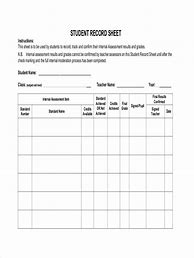 Image result for Student Record Sheet