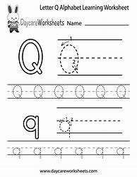 Image result for Q Worksheet for Nursery