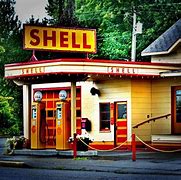 Image result for Vintage Shell Gas Station