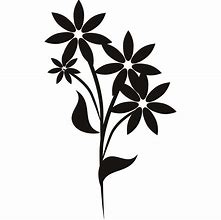 Image result for Simple Black and White Flower Decals