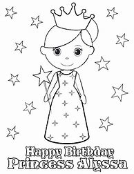 Image result for Colouring in Happy Birthday Princess Card