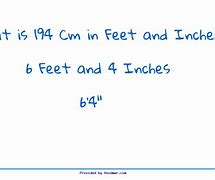 Image result for 194 Cm to Feet