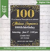 Image result for 100 Birthday Invitations