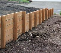 Image result for 6X6 Wood Retaining Wall How To