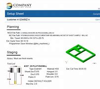 Image result for CNC Setup Sheet