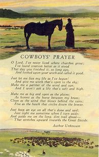 Image result for Cowboy Prayer Poem