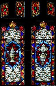 Image result for Stained Glass Crown and Cross
