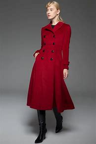 Image result for Red Wool Full Length Coat
