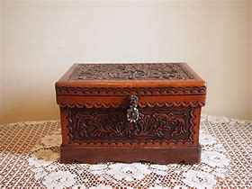 Image result for Vintage Leather Jewelry Box