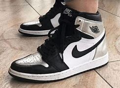 Image result for White and Silver Jordan's