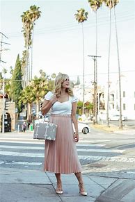 Image result for Styling Pink Pleated Skirt