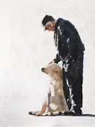 Image result for Old Man Hugging Dog Painting