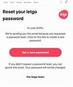 Image result for Reset Password Email Page