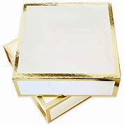 Image result for White Square Gift Box with Gold Foil