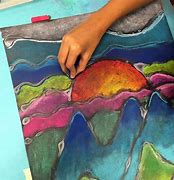 Image result for Ink Drawing Colored with Chalk Pastels