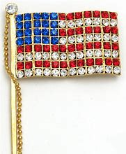 Image result for Rhinestone American Flag Pin