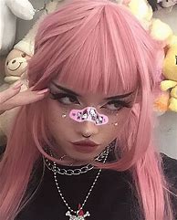 Image result for Emo with Pink Hair and Glasses
