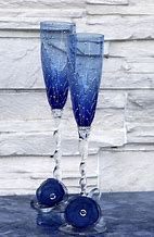 Image result for Blue Champagne Flutes