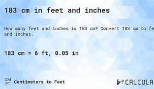 Image result for 183 Cm to Feet