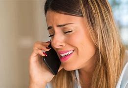 Image result for Sad Woman Talking On Phone