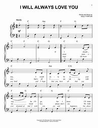 Image result for Printable Sheet Music of I Will Always Love You