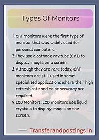 Image result for Computer Monitor Types