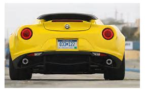 Image result for Alfa Romeo 4C Rear Plate Size