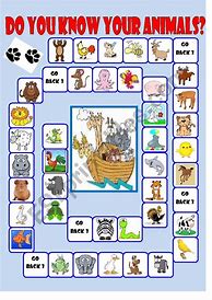 Image result for Animals Board Game ESL English Board Game