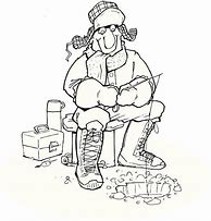 Image result for Ice Fishing Clip Art Black and White