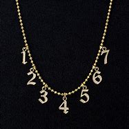 Image result for Real Gold Number Necklace