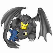 Image result for Stitch Toothless and Pikachu