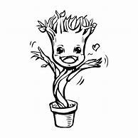 Image result for Mad Baby Groot Black and White