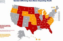 Image result for States Banning Gender Affirming Care Map
