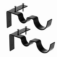Image result for Wooden Curtain Rod Brackets Hooks