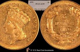 Image result for 1870 3 Dollar Gold Coin