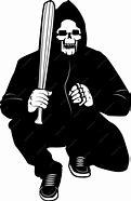 Image result for Hooded Figure with a Baseball Bat Drawing