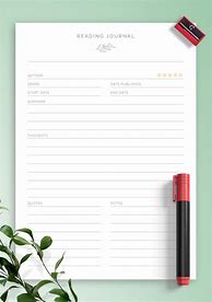 Image result for Reading Journal Template