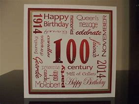 Image result for 100th Birthday Card Ideas