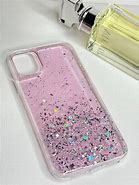 Image result for Clear Pink and Silver Glitter iPhone 11 Cases