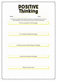 Image result for Positive Thinking Worksheets for Kids