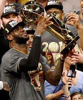 Image result for LeBron James Holding NBA Trophy