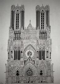 Image result for Reims Cathedral Drawing