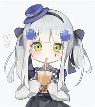 Image result for Anime Character Drinking Boba