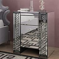 Image result for Mirrored Black Nightstand