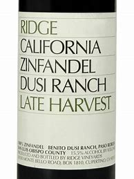 Ridge Zinfandel Late Harvest Esola Ranch 的图像结果